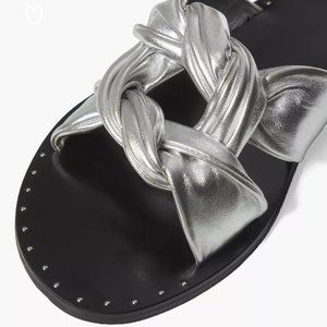 PAIGE Elle Silver Leather Sandal